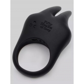 Черное эрекционное виброкольцо Sensation Rechargeable Vibrating Rabbit Love Ring - Fifty Shades of Grey - в Таганроге купить с доставкой