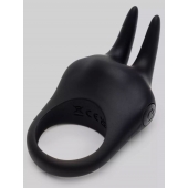 Черное эрекционное виброкольцо Sensation Rechargeable Vibrating Rabbit Love Ring - Fifty Shades of Grey - в Таганроге купить с доставкой