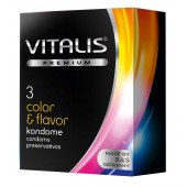 Цветные ароматизированные презервативы VITALIS PREMIUM color   flavor - 3 шт. - Vitalis - купить с доставкой в Таганроге