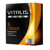 Ребристые презервативы VITALIS PREMIUM ribbed - 3 шт. - Vitalis - купить с доставкой в Таганроге