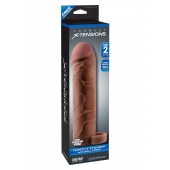 Коричневая насадка с кольцом Perfect 2 Extension with Ball Strap - 19 см. - Pipedream - в Таганроге купить с доставкой