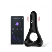 Черное виброкольцо Magic Motion Rise с подхватом мошонки - Magic Motion - в Таганроге купить с доставкой