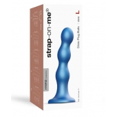 Голубая насадка Strap-On-Me Dildo Plug Balls size L - Strap-on-me - купить с доставкой в Таганроге