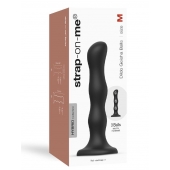 Черная насадка Strap-On-Me Dildo Geisha Balls size M - Strap-on-me - купить с доставкой в Таганроге