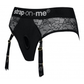 Черные трусики для насадок Diva Lingerie Harness - size S - Strap-on-me - купить с доставкой в Таганроге