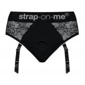 Черные трусики для насадок Diva Lingerie Harness - size S - Strap-on-me - купить с доставкой в Таганроге