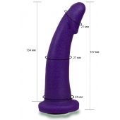 Фиолетовая гладкая изогнутая насадка-плаг - 14,7 см. - LOVETOY (А-Полимер) - купить с доставкой в Таганроге
