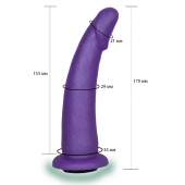 Фиолетовая гладкая изогнутая насадка-плаг - 17 см. - LOVETOY (А-Полимер) - купить с доставкой в Таганроге