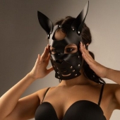 Черная маска  Собака  с ушками - Crazy Handmade - купить с доставкой в Таганроге