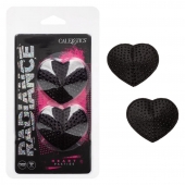 Черные пэстисы в форме сердечек Heart Pasties - California Exotic Novelties - купить с доставкой в Таганроге