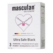 Ультрапрочные презервативы Masculan Ultra Safe Black - 3 шт. - Masculan - купить с доставкой в Таганроге