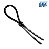 Черное силиконовое лассо с шариком для утяжки - Sex Expert - в Таганроге купить с доставкой