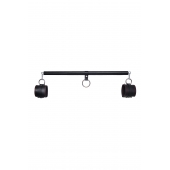 Черная распорка для ног с кожаными манжетами - Pecado - купить с доставкой в Таганроге