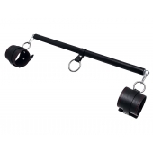 Черная распорка для ног с кожаными манжетами - Pecado - купить с доставкой в Таганроге