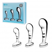 Набор из 3 стальных стимуляторов простаты Stainless Steel P-spot Training Set - b-Vibe - в Таганроге купить с доставкой