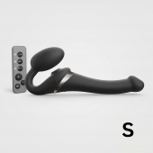 Черный безремневой страпон Multi Orgasm Size S с клиторальной стимуляцией - Strap-on-me - купить с доставкой в Таганроге