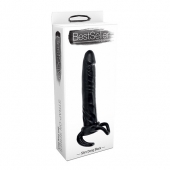 Чёрная насадка-фаллос для двойного проникновения INFLATABLE DILDO SLIM DONG  - 13,5 см. - Toyz4lovers - в Таганроге купить с доставкой