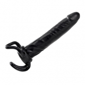Чёрная насадка-фаллос для двойного проникновения INFLATABLE DILDO SLIM DONG  - 13,5 см. - Toyz4lovers - в Таганроге купить с доставкой