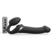 Черный безремневой страпон Multi Orgasm Size L с клиторальной стимуляцией - Strap-on-me - купить с доставкой в Таганроге