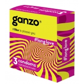 Презервативы с анестетиком для продления удовольствия Ganzo Long Love - 3 шт. - Ganzo - купить с доставкой в Таганроге