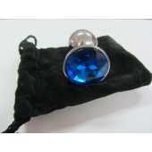 Анальное украшение BUTT PLUG  Small с синим кристаллом - 7 см. - Anal Jewelry Plug - купить с доставкой в Таганроге