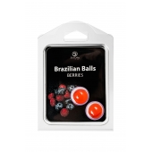 Набор из 2 шариков с массажным маслом Brazilian Balls с ароматом ягод - Secret Play - купить с доставкой в Таганроге