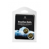 Набор из 2 шариков с массажным маслом Brazilian Balls с ледяным эффектом - Secret Play - купить с доставкой в Таганроге