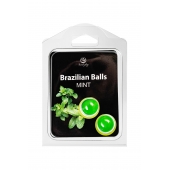 Набор из 2 шариков с массажным маслом Brazilian Balls с ароматом мяты - Secret Play - купить с доставкой в Таганроге