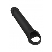 Черная насадка-удлинитель с вибрацией Vibrating Extender With Remote - Dream Toys - в Таганроге купить с доставкой