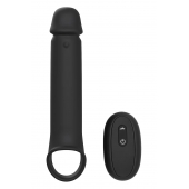 Черная насадка-удлинитель с вибрацией Vibrating Extender With Remote - Dream Toys - в Таганроге купить с доставкой