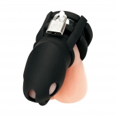 Черная клетка для пениса Silicone Small 2 in Cock Cage With Ball Divider - BlueLine - купить с доставкой в Таганроге