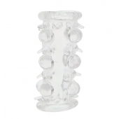 Прозрачная насадка на пенис с шипами и бугорками JELLY JOY LUST CLUSTER CLEAR - Dream Toys - в Таганроге купить с доставкой