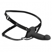 Черный полый страпон с вибрацией 2’’ Erection 28X Smooth Vibrating Silicone Penis Sheath - XR Brands - купить с доставкой в Таганроге