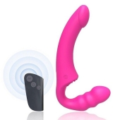 Розовый безремневой страпон Straples Strap-On Dildo - Erokay - купить с доставкой в Таганроге