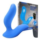 Синий вибромассажер простаты 3,5’’ Remote Control Curve P-spot Massager - 12 см. - Erokay - в Таганроге купить с доставкой