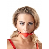 Силиконовый кляп-шар на чёрных ремешках Red Gag silicone - Orion - купить с доставкой в Таганроге