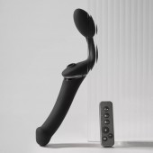 Черный безремневой вибрострапон Strap-On-Me Multi Orgasm Size XL - Strap-on-me - купить с доставкой в Таганроге