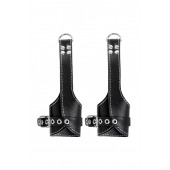 Черные подвесы с белой строчкой - Pecado - купить с доставкой в Таганроге