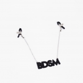 Зажимы на соски с кожаной подвеской BDSM - Crazy Handmade - купить с доставкой в Таганроге