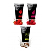 Набор из 3 съедобных лубрикантов JUJU (клубника, малина, кокос) - JuJu - купить с доставкой в Таганроге