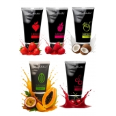 Набор из 5 съедобных лубрикантов JUJU (клубника, малина, тропические фрукты, вишня, кокос) - JuJu - купить с доставкой в Таганроге