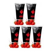 Набор из 5 съедобных лубрикантов JUJU со вкусом клубники - JuJu - купить с доставкой в Таганроге