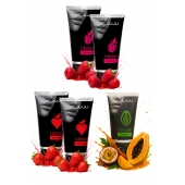 Набор из 5 съедобных лубрикантов JUJU (клубника х 2, малина х 2, тропические фрукты) - JuJu - купить с доставкой в Таганроге