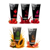 Набор из 5 съедобных лубрикантов JUJU (клубника, малина, тропические фрукты, вишня, грейпфрут) - JuJu - купить с доставкой в Таганроге