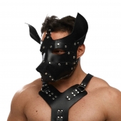 Черная кожаная маска «Собака» - Crazy Handmade - купить с доставкой в Таганроге Черная кожаная маска «Собака» - Crazy Handmade - купить с доставкой в Таганроге