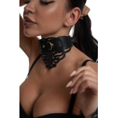 Фигурный чокер с узорами и золотистой фурнитурой - Crazy Handmade - купить с доставкой в Таганроге Фигурный чокер с узорами и золотистой фурнитурой - Crazy Handmade - купить с доставкой в Таганроге