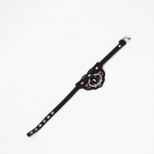 Черный чокер с клепками и золотистой фурнитурой - Crazy Handmade - купить с доставкой в Таганроге Черный чокер с клепками и золотистой фурнитурой - Crazy Handmade - купить с доставкой в Таганроге