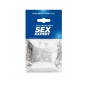 Прозрачное эластичное эрекционное кольцо с 6 шариками - Sex Expert - в Таганроге купить с доставкой