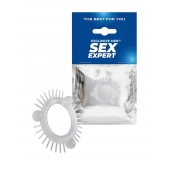 Эластичное эрекционное кольцо с 3 шариками и шипами - Sex Expert - в Таганроге купить с доставкой