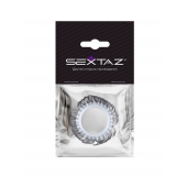 Эластичное эрекционное колечко с черными «ресничками» - Sextaz - в Таганроге купить с доставкой